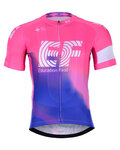 BONAVELO Kolesarski dres s kratkimi rokavi - EDUCATION FIRST 2019 - modra/rožnata