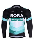 BONAVELO Kolesarski dres z dolgimi rokavi poletni - BORA 2020 SUMMER - črna/bela/zelena