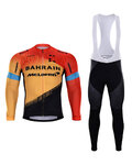 BONAVELO Kolesarski dolgi dres in hlače - BAHRAIN MCL. '20 SMR - rumena/črna/rdeča