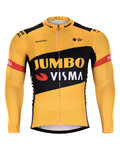 BONAVELO Kolesarski dres z dolgimi rokavi poletni - JUMBO-VISMA 2020 SMR - črna/rumena