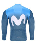 BONAVELO Kolesarski dres z dolgimi rokavi zimski - MOVISTAR 2020 WINTER - modra/bela