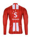 BONAVELO Kolesarski dres z dolgimi rokavi zimski - SUNWEB 2020 WINTER - rdeča/bela