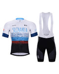 BONAVELO Kolesarski dres kratek rokav in kratke hlače - SLOVAKIA - bela/rdeča/modra/črna