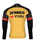 BONAVELO Kolesarski dres z dolgimi rokavi zimski - JUMBO-VISMA 2021 WNT - rumena