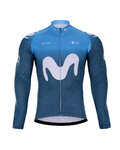 BONAVELO Kolesarski dres z dolgimi rokavi zimski - MOVISTAR 2021 WINTER - modra/bela