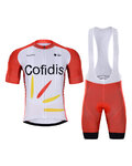 BONAVELO Kolesarski dres kratek rokav in kratke hlače - COFIDIS 2021 - črna/bela/rdeča