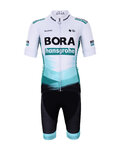 BONAVELO Kolesarski dres kratek rokav in kratke hlače - BORA 2021 KIDS - bela/zelena/črna