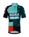 BONAVELO Kolesarski dres kratek rokav in kratke hlače - BORA 2022 KIDS - zelena/bela/črna