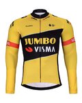 BONAVELO Kolesarski dres z dolgimi rokavi zimski - JUMBO-VISMA 2025 WNT - rumena/črna