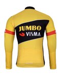 BONAVELO Kolesarski dres z dolgimi rokavi zimski - JUMBO-VISMA 2025 WNT - rumena/črna