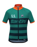 SANTINI Kolesarski dres s kratkimi rokavi - 365GS KIDS - modra/oranžna