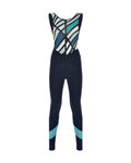 SANTINI Kolesarske dolge hlače z naramnicami - CORAL RAGGIO LADY - modra/črna