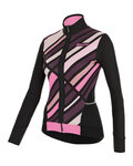 SANTINI Kolesarski dres z dolgimi rokavi zimski - CORAL RAGGIO LADY - rožnata/črna