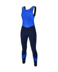 SANTINI Kolesarske dolge hlače z naramnicami - CORAL BENGAL LADY - črna/modra