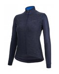 SANTINI Kolesarski dres z dolgimi rokavi zimski - COLORE PURO LADY - modra