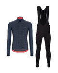 SANTINI Kolesarski zimski set - COLORE PURO+OMNIA - modra/črna