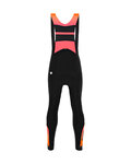 SANTINI Kolesarske dolge hlače z naramnicami - COMMAND WINTER - oranžna/črna