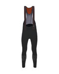 SANTINI Kolesarske dolge hlače z naramnicami - NUHOT WINTER - črna