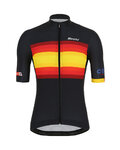 SANTINI Kolesarski dres s kratkimi rokavi - LA VUELTA 2019 - črna/rumena/rdeča