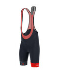 SANTINI Kolesarske kratke hlače z naramnicami - LA VUELTA 2020 - rdeča/črna