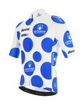 SANTINI Kolesarski dres s kratkimi rokavi - LA VUELTA 2021 - bela/modra