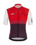 SANTINI Kolesarski dres s kratkimi rokavi - LA VUELTA 2021 - rdeča