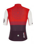 SANTINI Kolesarski dres s kratkimi rokavi - LA VUELTA 2021 - rdeča