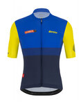 SANTINI Kolesarski dres s kratkimi rokavi - LA VUELTA 2021 - rumena/modra