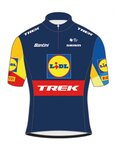 SANTINI Kolesarski dres s kratkimi rokavi - LIDL TREK 2024 KIDS - rumena/rdeča/modra