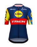 SANTINI Kolesarski dres s kratkimi rokavi - LIDL TREK 2024 LADY - rumena/rdeča/modra