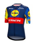 SANTINI Kolesarski dres s kratkimi rokavi - LIDL TREK 2024 LADY - rumena/rdeča/modra