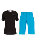 SANTINI Kolesarski MTB set - SASSO MTB LADY - črna/turkizna