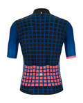 SANTINI Kolesarski dres s kratkimi rokavi - MITO GRIDO - rožnata/črna/modra