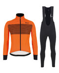 SANTINI Kolesarska  zimska jakna in hlače - COLORE WINTER III - črna/oranžna