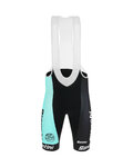 SANTINI Kolesarske kratke hlače z naramnicami - TEAM BIANCHI 2019 - črna/turkizna
