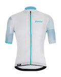 SANTINI Kolesarski dres s kratkimi rokavi - MITO SPILLO - svetlo modra/bela