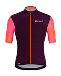 SANTINI Kolesarski dres s kratkimi rokavi - MITO SPILLO - oranžna/bordo/rožnata