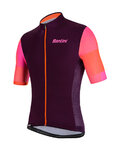 SANTINI Kolesarski dres s kratkimi rokavi - MITO SPILLO - oranžna/bordo/rožnata