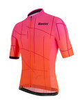 SANTINI Kolesarski dres s kratkimi rokavi - TONO PURO - rožnata/bordo/oranžna