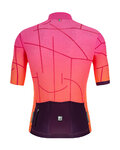 SANTINI Kolesarski dres s kratkimi rokavi - TONO PURO - rožnata/bordo/oranžna