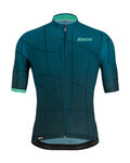 SANTINI Kolesarski dres s kratkimi rokavi - TONO PURO - modra/turkizna