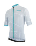 SANTINI Kolesarski dres s kratkimi rokavi - TONO PURO - bela/svetlo modra