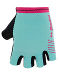 SANTINI Kolesarske rokavice s kratkimi prsti - LUCE - rožnata/turkizna