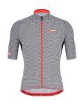 SANTINI Kolesarski dres kratek rokav in kratke hlače - KARMA KITE - črna/bela
