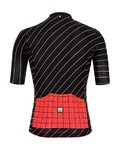 SANTINI Kolesarski dres s kratkimi rokavi - SLEEK DINAMO - črna/rdeča