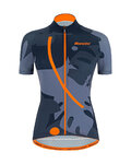 SANTINI Kolesarski dres kratek rokav in kratke hlače - GIADA MAUI LADY - modra