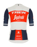 SANTINI Kolesarski dres s kratkimi rokavi - TREK SEGAFREDO 2021 - bela/modra/rdeča
