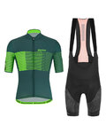 SANTINI Kolesarski dres kratek rokav in kratke hlače - TONO FRECCIA - zelena/črna