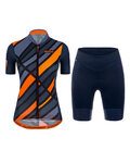 SANTINI Kolesarski dres kratek rokav in kratke hlače - SLEEK RAGGIO LADY - oranžna/modra