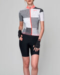 SANTINI Kolesarski dres s kratkimi rokavi - TONO SFERA LADY - črna/bela